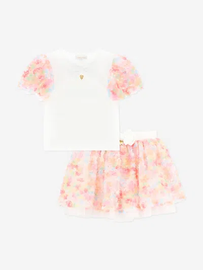 Angel's Face Kids' Girls Confetti Top And Skirt Set In White
