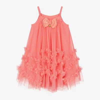 Angel's Face Kids' Girls Coral Pink Tulle Dress