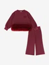 Angel's Face Angels Face Girls Deonne Tulle Trim Top And Jogger Set In Burgundy