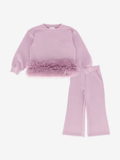 Angel's Face Babies' Angels Face Girls Deonne Tulle Trim Top And Jogger Set In Pink