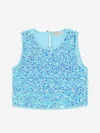 Angel's Face Girls Diva Sequin Top In Blue
