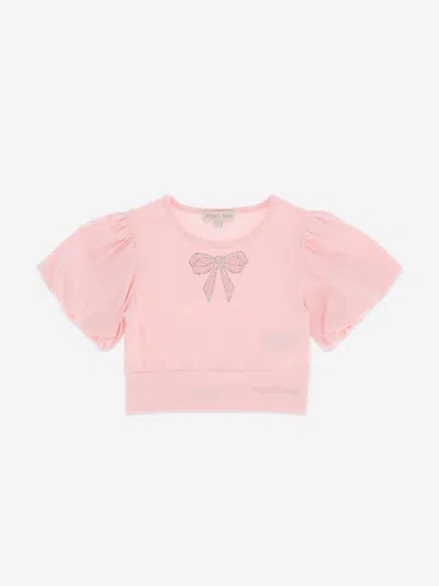 Angel's Face Kids' Girls Dollie Pearl Bow Top In Pink