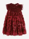 Angel's Face Girls Dominique Flower Embroidery Dress In Red