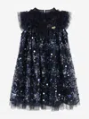 Angel's Face Girls Dominique Flower Sequin Dress In Blue