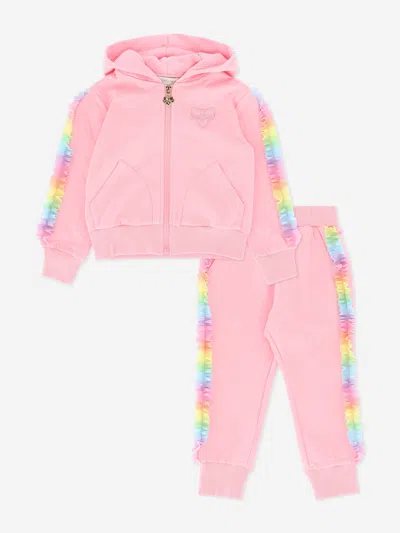 Angel's Face Babies' Girls Estella Rainbow Trim Tracksuit In Pink
