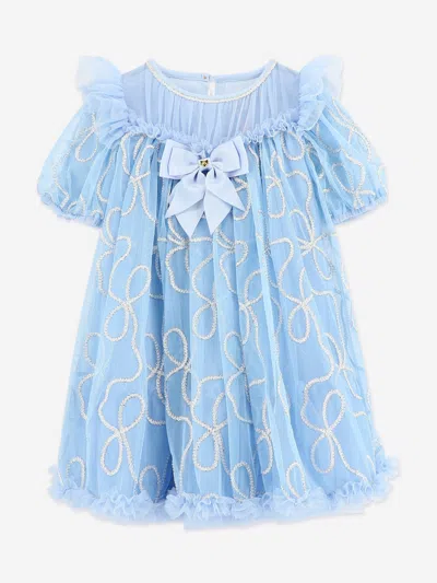 Angel's Face Babies' Angels Face Girls Isabella 3d Chain Tulle Dress In Blue