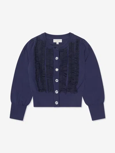 Angel's Face Kids' Girls Izzy Tulle Ruffle Cardigan In Blue