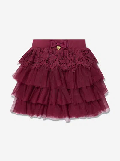 Angel's Face Kids' Girls Kamma Lace Trim Skirt In Red