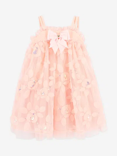 Angel's Face Babies' Angels Face Girls Lydia Embroidered 3d Bud Strappy Dress In Pink