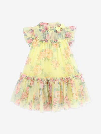 Angel's Face Kids' Girls Marigold Flower Tulle Dress In Yellow