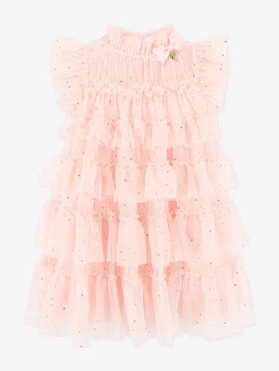 Angel's Face Babies' Girls Mitzi Sparkle Tiered Dress In Pink