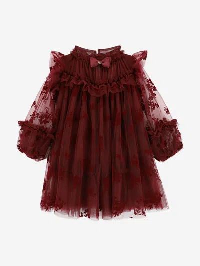 Angel's Face Babies' Girls Nadiya Flock Flower Tulle Dress Red