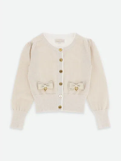 Angel's Face Teen Girls Sparkly Gold Cotton Cardigan
