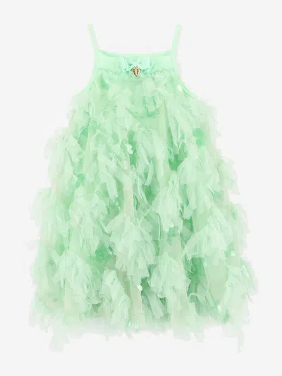 Angel's Face Babies' Girls Palma 3d Tulle And Sequin Dress In Green