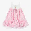 ANGEL'S FACE GIRLS PINK EMBROIDERED TULLE & JERSEY DRESS