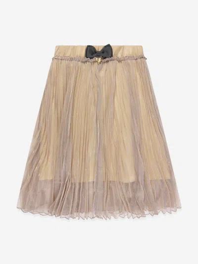 Angel's Face Kids' Girls Priya Pleated Metallic Skirt In Gold