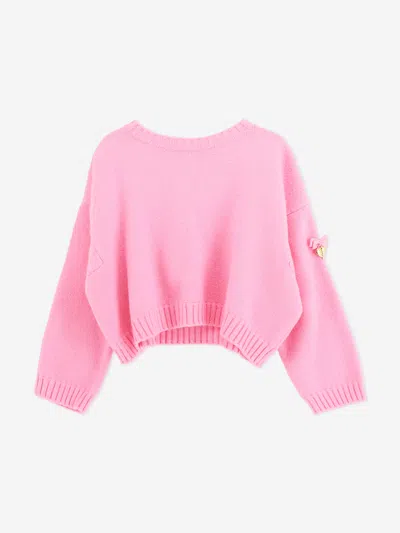 Angel's Face Babies' Girls Roberta Cropped Jumper With Wings In Pink