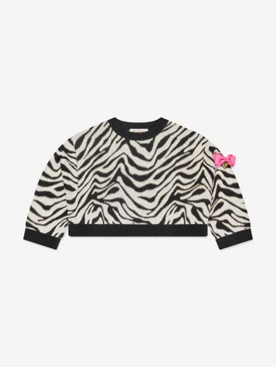 Angel's Face Babies' Girls Roberta Cropped Zebra Jumper White