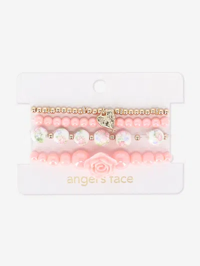 Angel's Face Kids' Girls Rose Bracelet Set In Pink