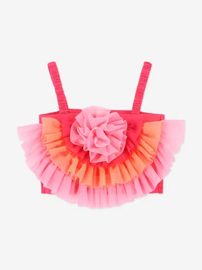 Angel's Face Babies' Girls Rosetta Blooming Marvellous Tulle Top In Pink