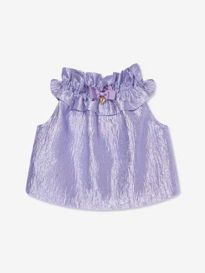 Angel's Face Babies' Girls Ruthie Metallic Top In Purple