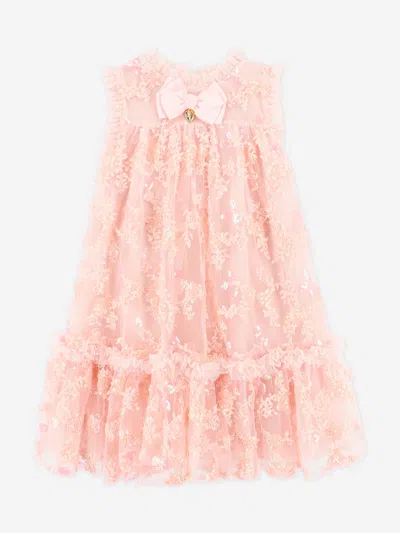 Angel's Face Babies' Girls Tilly Sequin Flower Tulle Dress In Pink