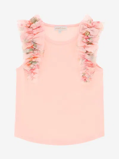 Angel's Face Babies' Girls Toni Ruffle Trim Top In Pink