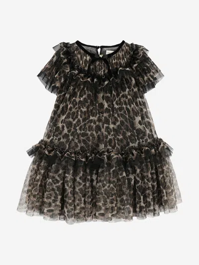 Angel's Face Babies' Angels Face Girls Victoria Tulle Leopard Dress In Black