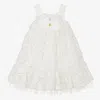 ANGEL'S FACE GIRLS WHITE EMBROIDERED TULLE & JERSEY DRESS