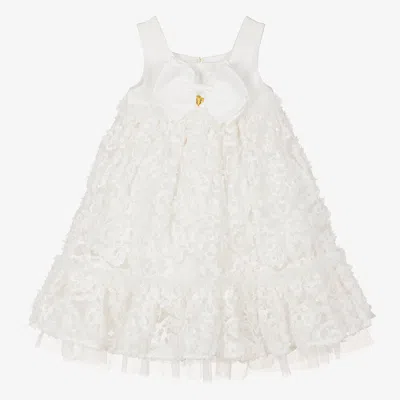 Angel's Face Kids' Girls White Embroidered Tulle & Jersey Dress
