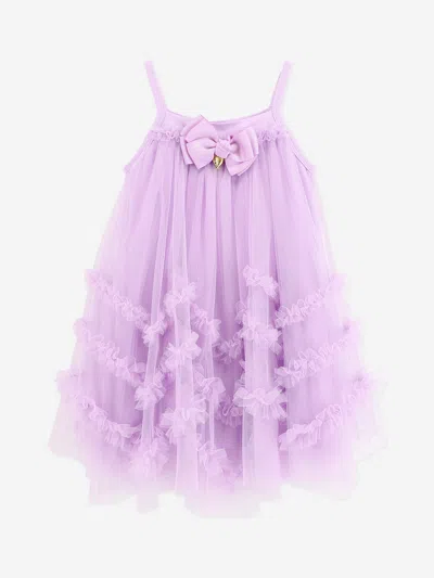 Angel's Face Kids' Girls Zigzag Tulle Dress In Purple