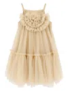 Angel's Face Gold Tulle Dress In Gold
