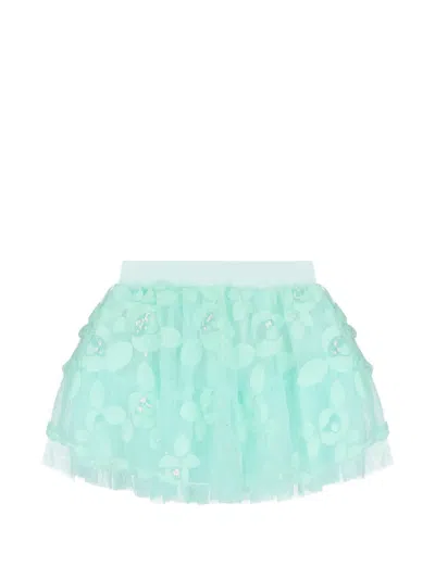 Angel's Face Kids' Leaf-embellishment Skirt In Blue
