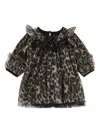 Angel's Face Leopard-print Ruffled Dress In Black