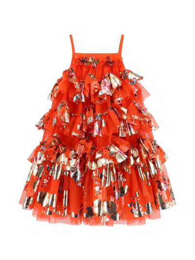 Angel's Face Remi Ruffled Dress In Orange