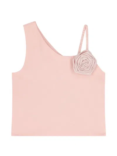 Angel's Face Kids' Rose-appliqué Tank Top In Pink