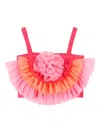 Angel's Face Girls Rosetta Blooming Marvellous Tulle Top In Pink