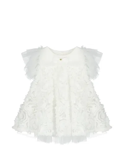 Angel's Face Babies' Ruffled Bow Dress In White