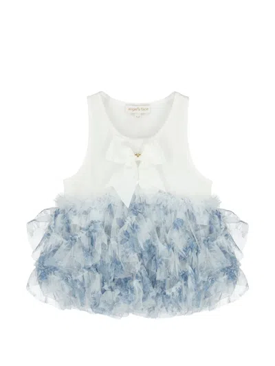 Angel's Face Kids' Ruffled Bow Top In Multi