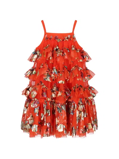 Angel's Face Kids' Ruffled Floral-print Dress In Multi