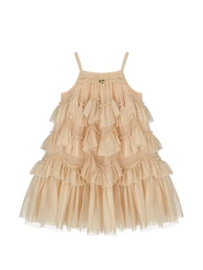 Angel's Face Ruffled Remi Dress In Nude