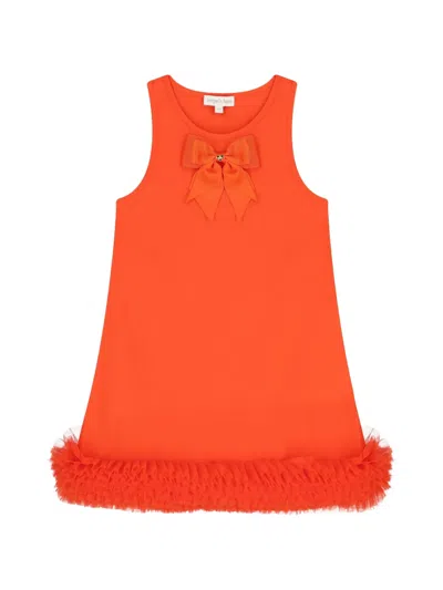 Angel's Face Kids' Ruffled-trim Dress In Orange