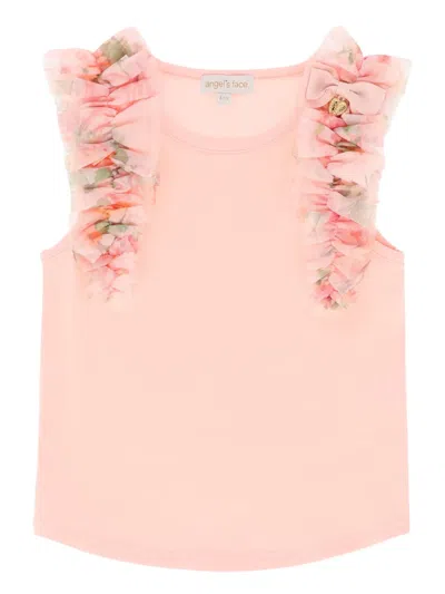 Angel's Face Kids' Ruffled Tulle Top In Pink
