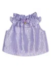 Angel's Face Ruthie Metallic Top In Purple