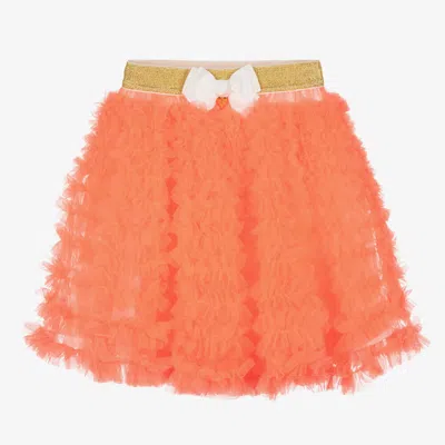 Angel's Face Teen Girls Neon Orange Tulle Tutu Skirt
