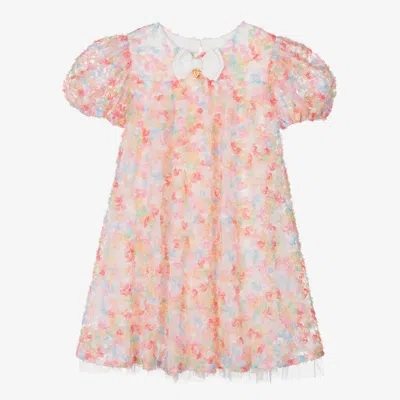 Angel's Face Teen Girls Pastel Pink Tulle Puff Sleeve Dress