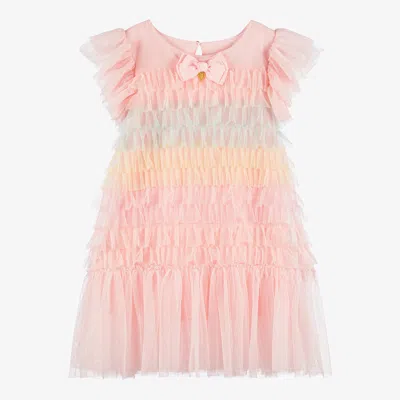 Angel's Face Teen Girls Pink Frilled Tulle Dress