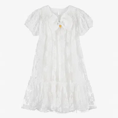 Angel's Face Teen Girls White Floral Tulle Dress