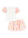 Angel's Face Girls Confetti Top And Skirt Set In Pink