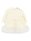 Angel's Face Tulle-trimmed Bow Dress In Neutral